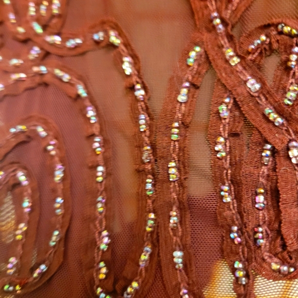 Blue Ice sheer beaded stretch knit jacket - Picture 3 of 9